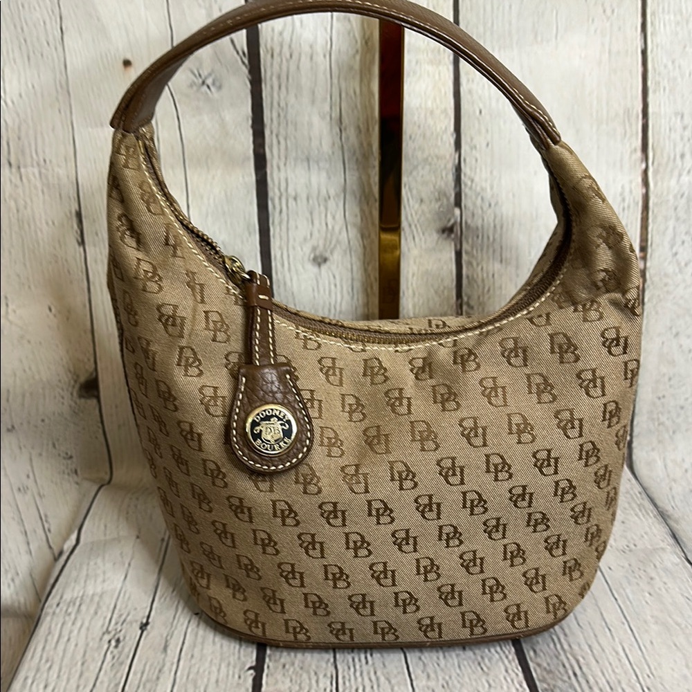 Dooney & Bourke Signature Tan and Brown Hand Bag